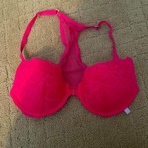 VICTORIAS SECRET hot pink bra; size 32C